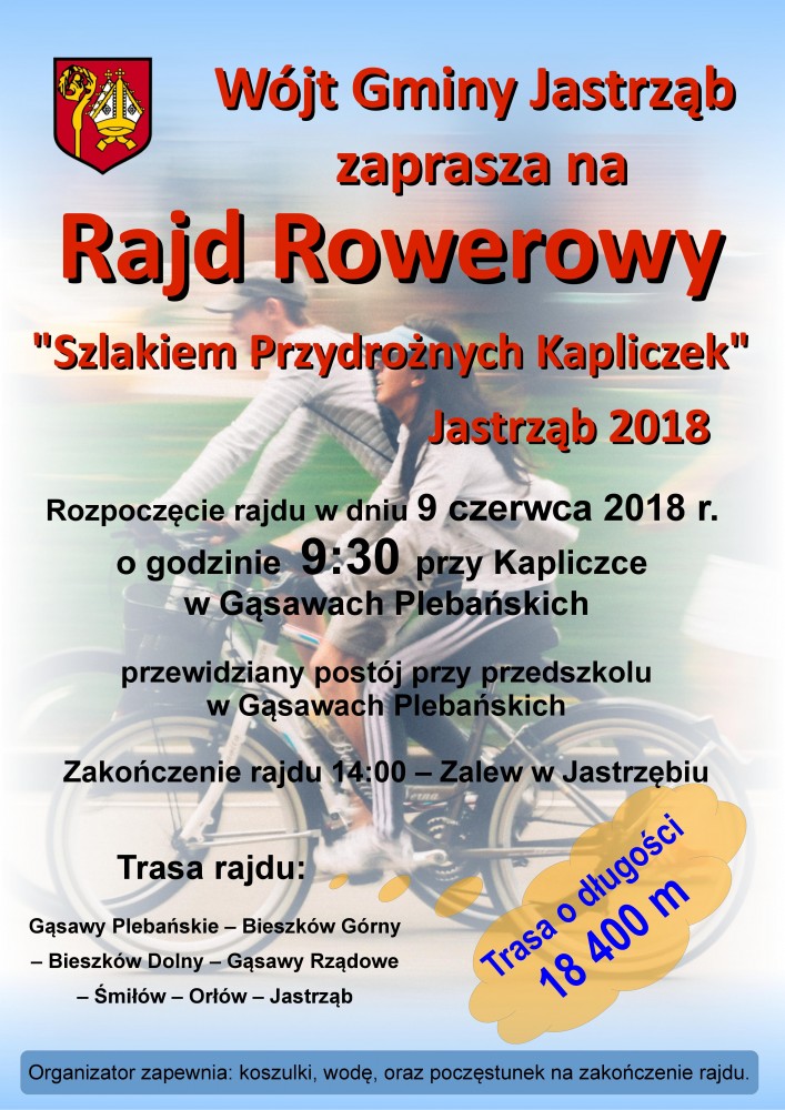 Plakat Rajdu Rowerowego - Jastrząb 2018