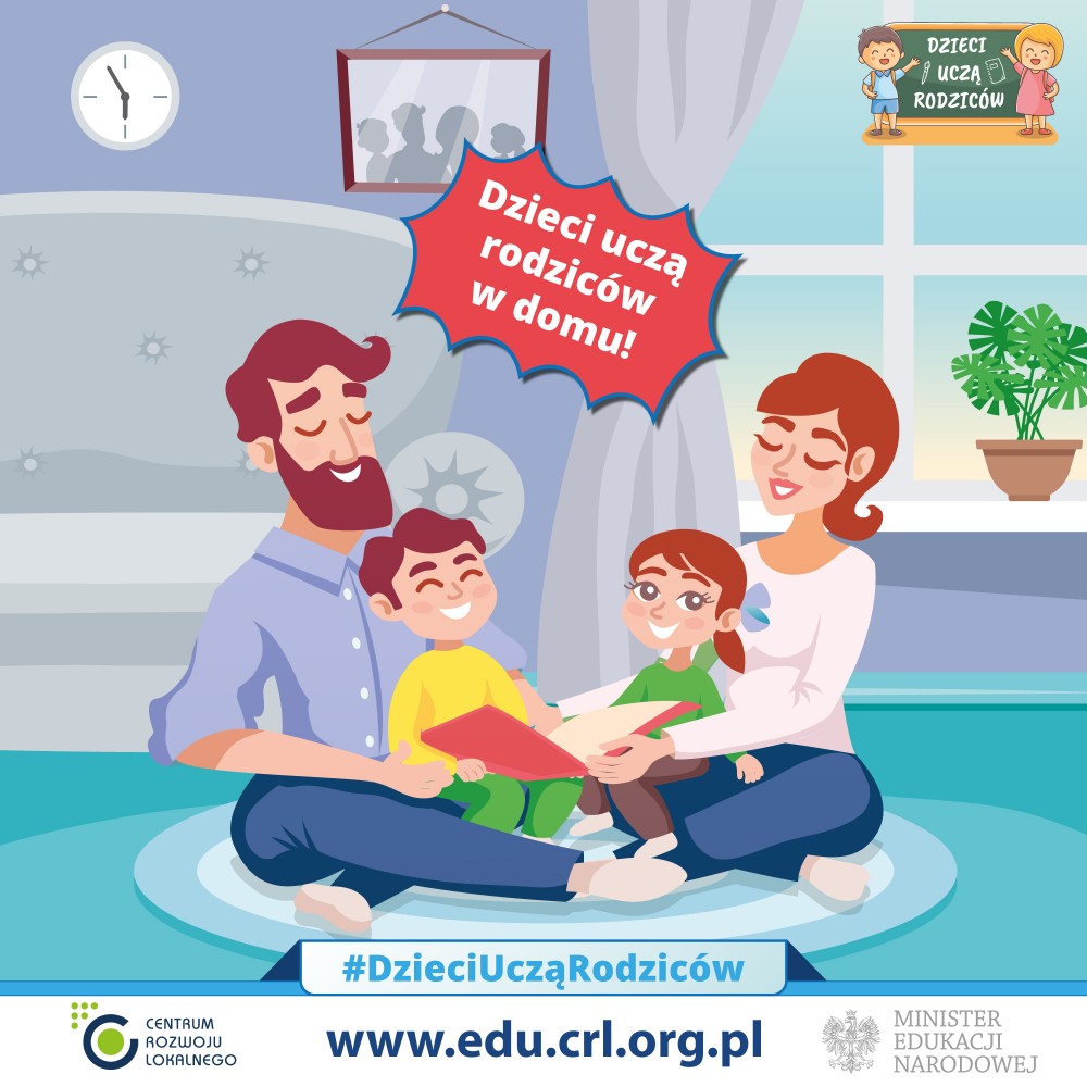 Plakat - Dzieci uczą rodziców w domu! 